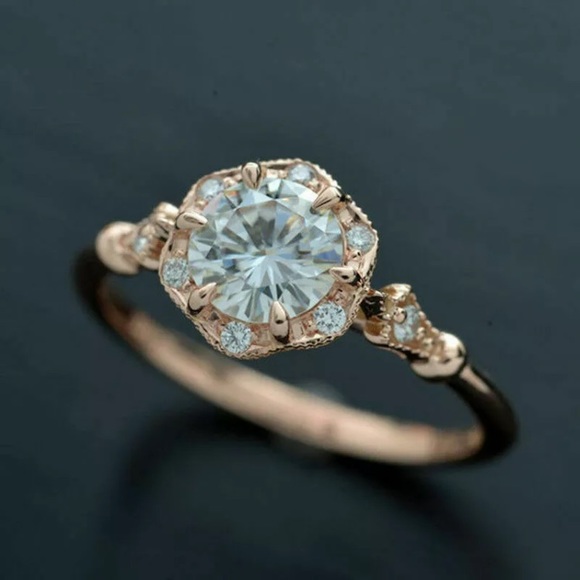 Rose Gold Filled White Sapphire Ring - Picture 2 of 7